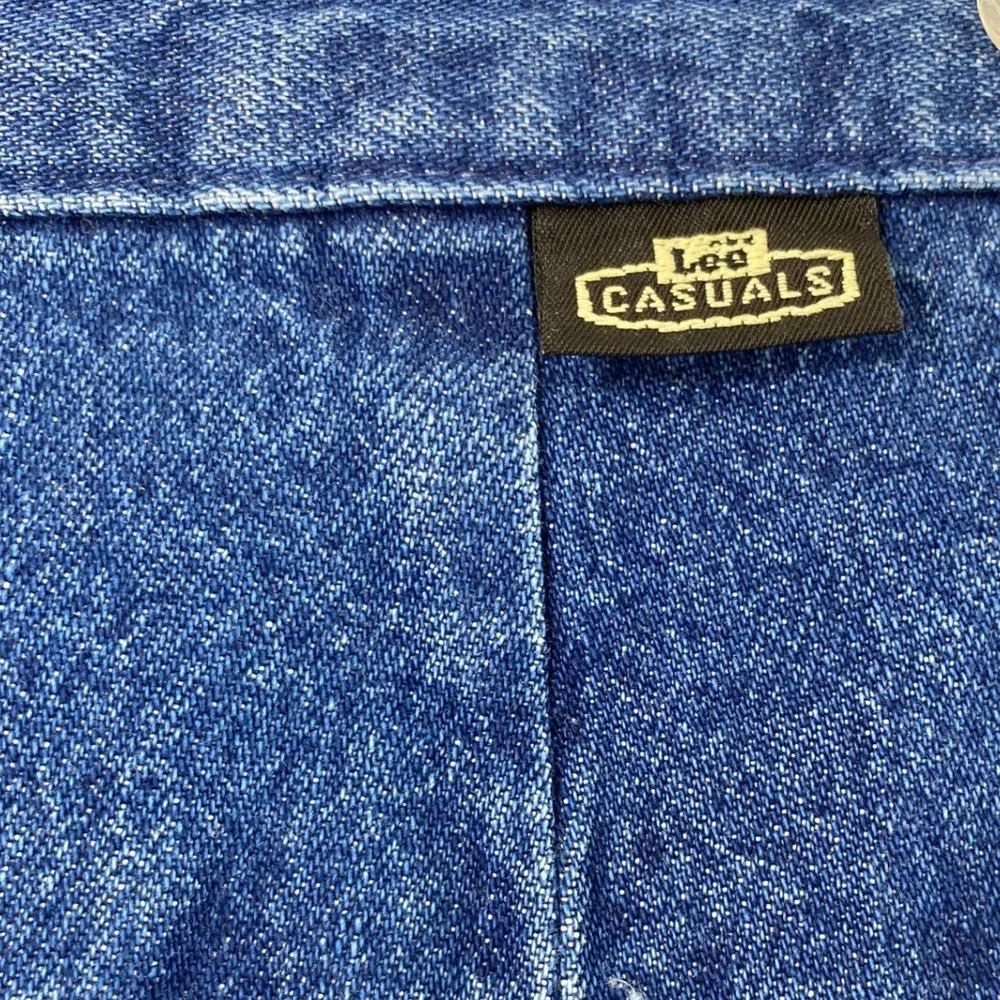 Vtg Lee Tapered Leg Jeans Women 14 M Wrinkle‎ Free High Rise Medium Wash Denim
